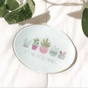 Succulent Jewelry Dish with Gold Detailing